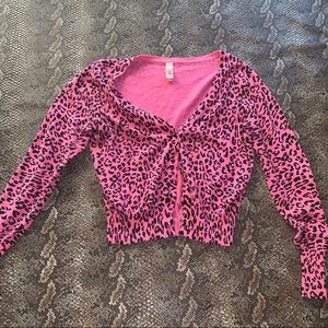 No boundaries pink leopard print long sleeve